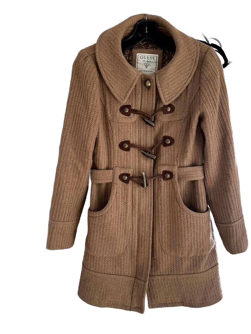 GUESS Los Angeles Women’s Wool Light Brown Toggle Coat - Small